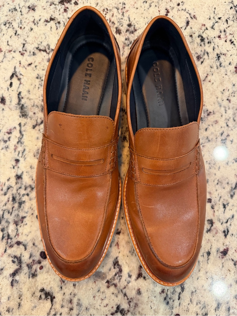 Cole Haan Men's Brown Leather Penny Loafers